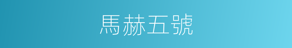 馬赫五號的同義詞