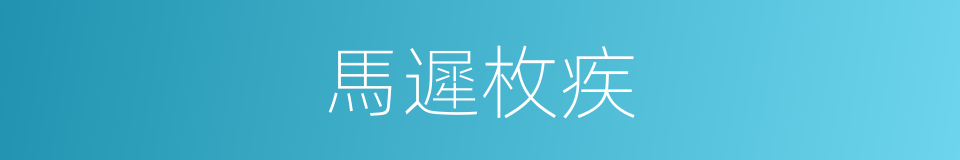 馬遲枚疾的意思