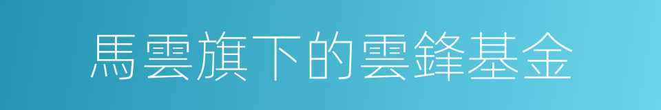 馬雲旗下的雲鋒基金的同義詞