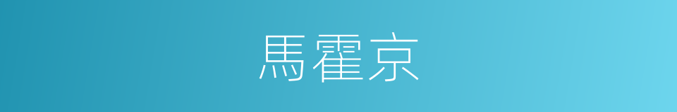 馬霍京的同義詞
