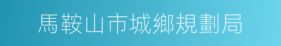 馬鞍山市城鄉規劃局的同義詞