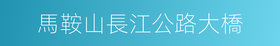 馬鞍山長江公路大橋的同義詞