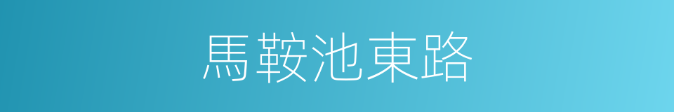 馬鞍池東路的同義詞