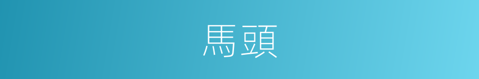 馬頭的意思