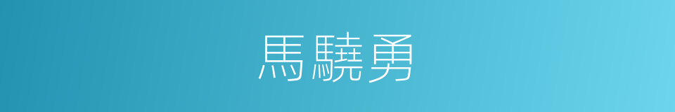 馬驍勇的同義詞