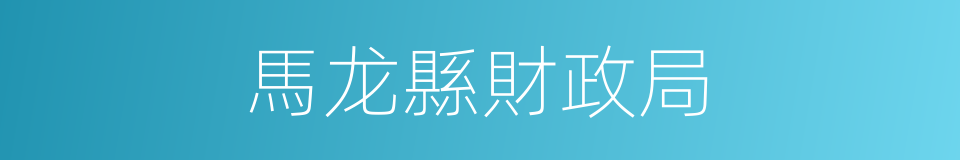 馬龙縣財政局的同義詞