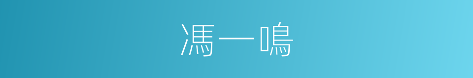 馮一鳴的同義詞