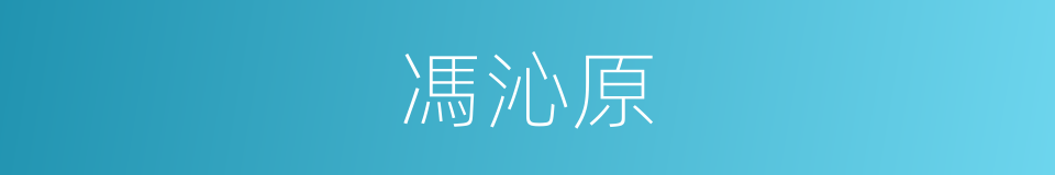 馮沁原的同義詞