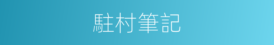 駐村筆記的同義詞
