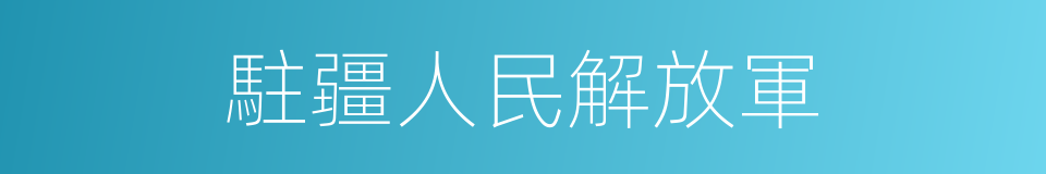 駐疆人民解放軍的同義詞