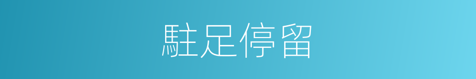 駐足停留的意思