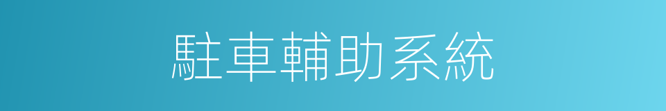 駐車輔助系統的同義詞