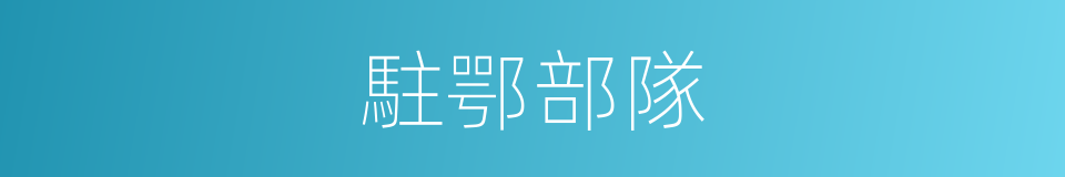 駐鄂部隊的同義詞