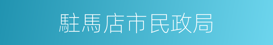 駐馬店市民政局的同義詞