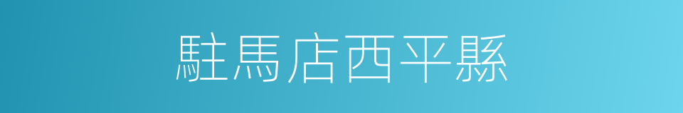 駐馬店西平縣的同義詞