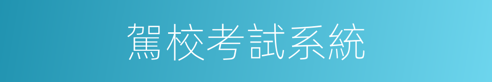 駕校考試系統的同義詞