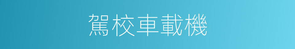 駕校車載機的同義詞