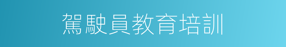 駕駛員教育培訓的同義詞