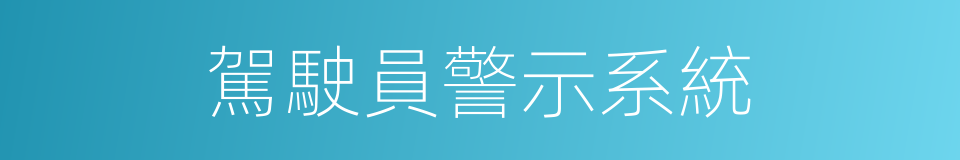 駕駛員警示系統的同義詞