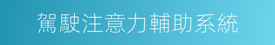 駕駛注意力輔助系統的同義詞