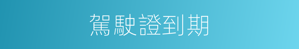 駕駛證到期的同義詞