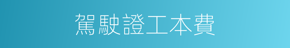 駕駛證工本費的同義詞