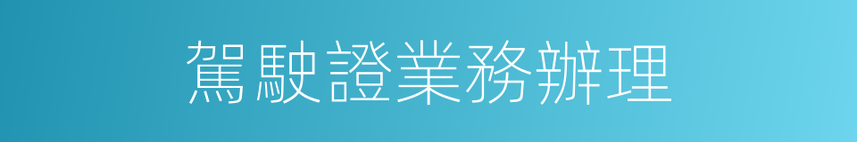 駕駛證業務辦理的同義詞