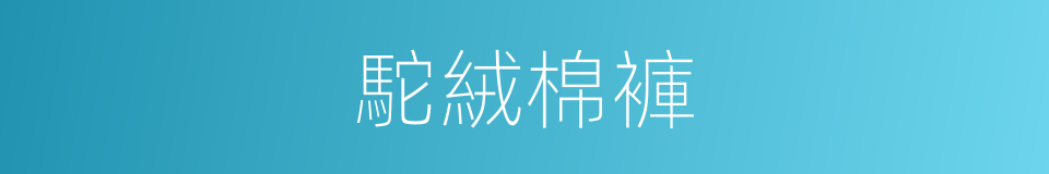 駝絨棉褲的同義詞
