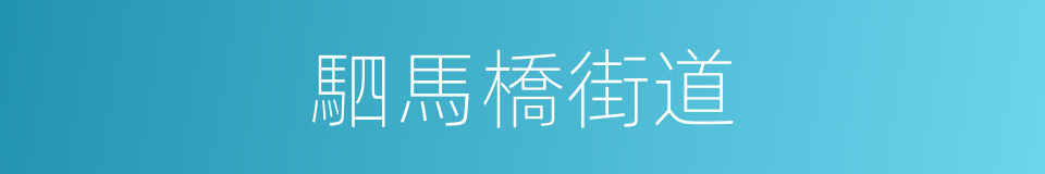 駟馬橋街道的同義詞