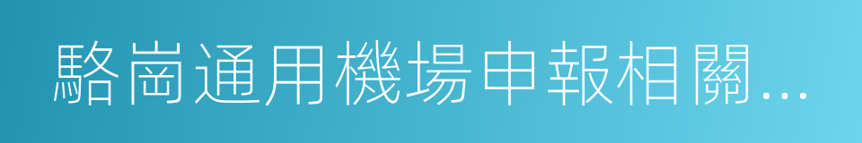 駱崗通用機場申報相關設計及文件編制的同義詞