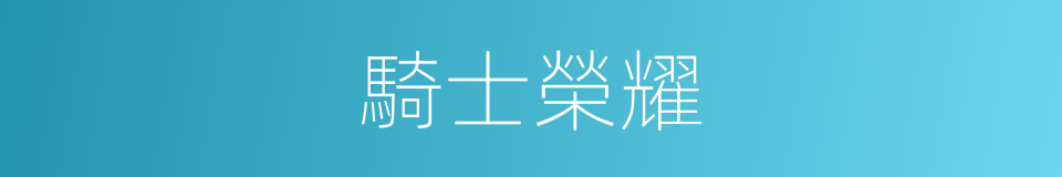 騎士榮耀的同義詞