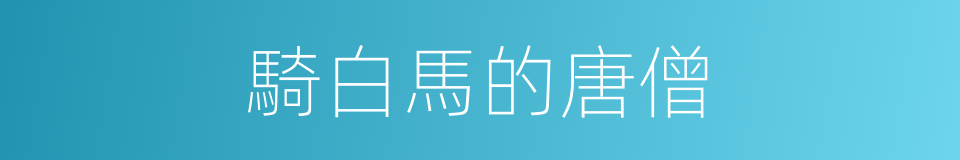 騎白馬的唐僧的同義詞
