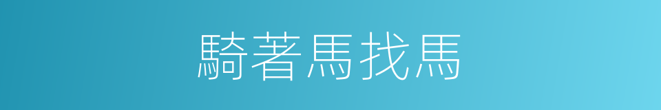 騎著馬找馬的同義詞