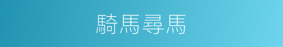 騎馬尋馬的意思