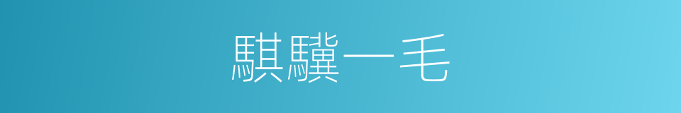 騏驥一毛的意思