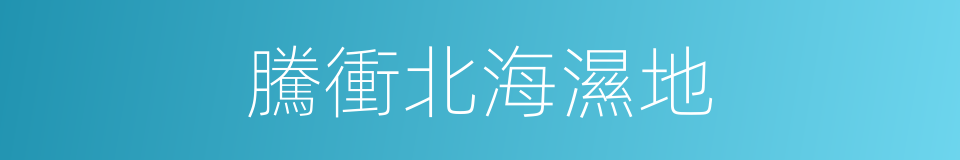 騰衝北海濕地的同義詞