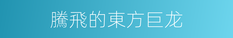 騰飛的東方巨龙的同義詞