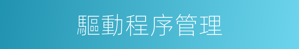 驅動程序管理的同義詞