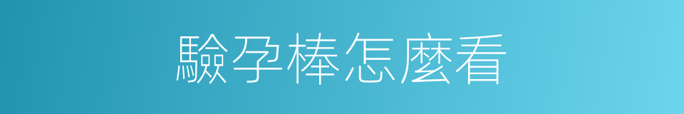 驗孕棒怎麼看的同義詞