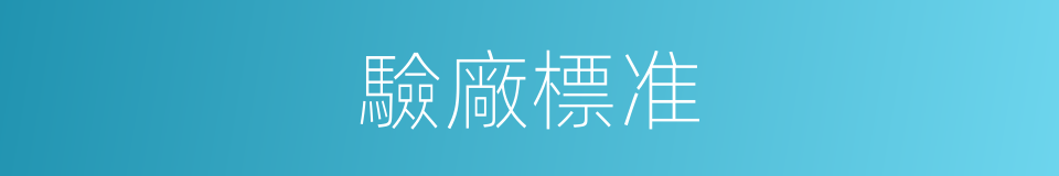 驗廠標准的同義詞