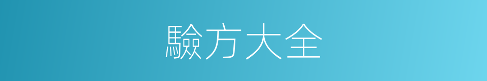 驗方大全的同義詞