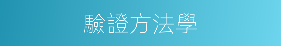 驗證方法學的同義詞