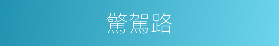 驚駕路的同義詞