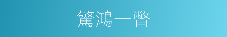 驚鴻一瞥的意思
