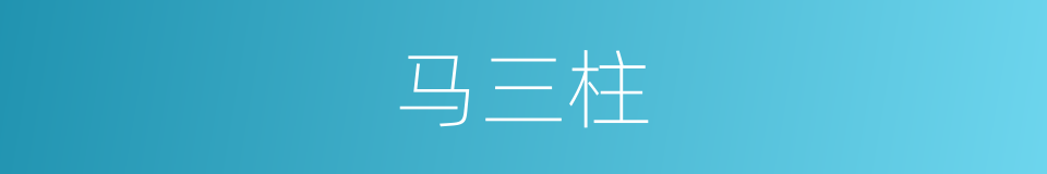 马三柱的同义词