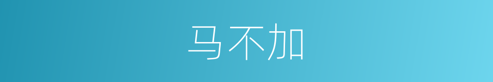 马不加的同义词
