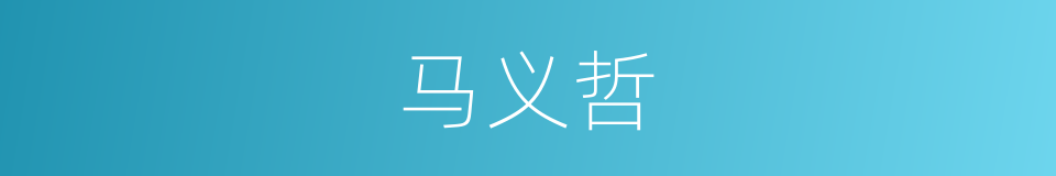 马义哲的同义词