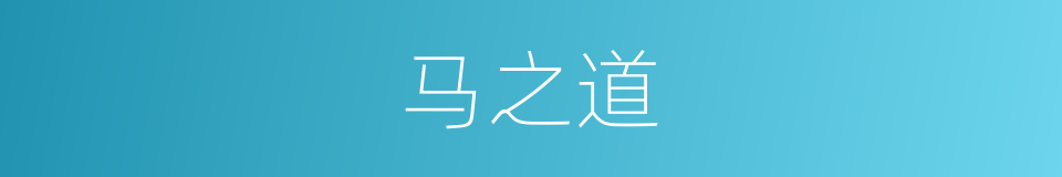 马之道的同义词