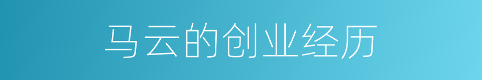马云的创业经历的同义词
