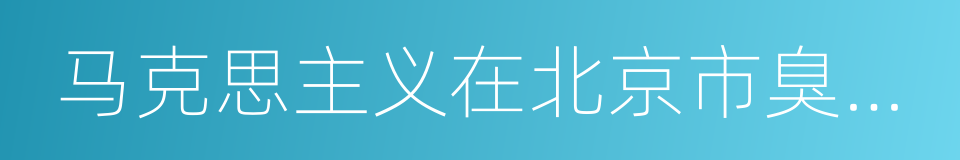 马克思主义在北京市臭氧检测及分析中的应用的同义词